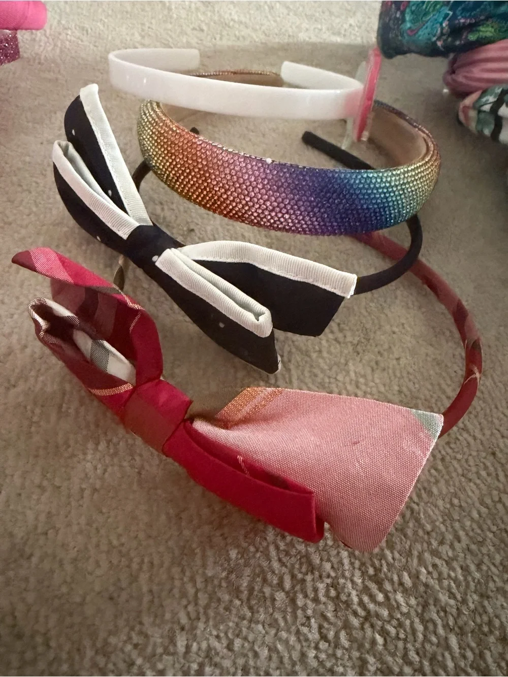 18 piece Headband Set with Bows, Bunny and Mermaid figures & Rhinestone Accents